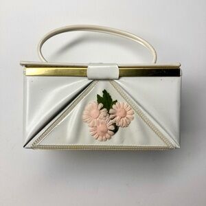 Vintage Girl’s Purse. Mid 1950’s. Good Condition. Snap Closure. Flowers.